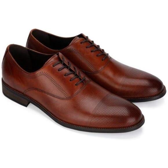 MENS KENNETH COLE Dark Brown Mahogany Leather Derby Oxford Lace Up Shoes 8.5 main image 7
